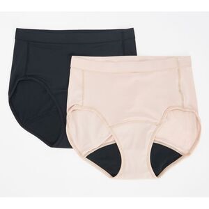 Breezies Women's Plus Sz Panties 2X Leak Proof Hi-Cut Panty Black A508656